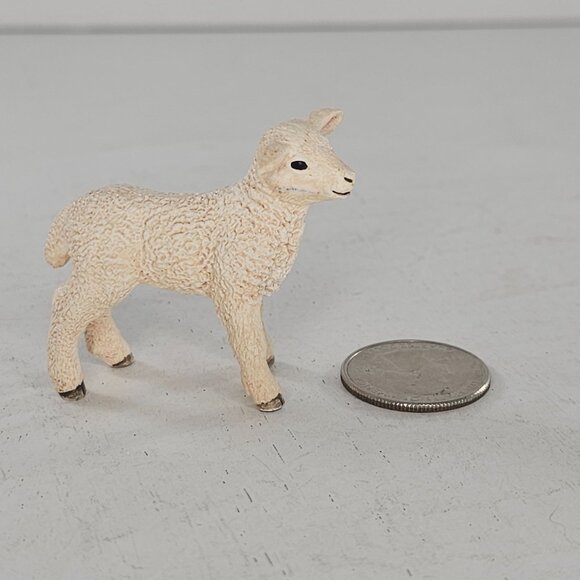Schleich Lamb 17069 Cream Color Baby Sheep Farm Animal - Picture 6 of 9